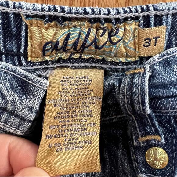 Enyce Girls Size 3T Jeans w/ Embroidered Gold Pockets Medium Wash - Picture 6 of 7
